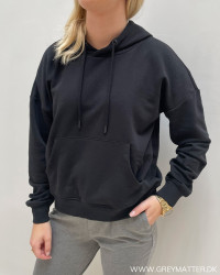 Hoodie med hætte til damer i sort