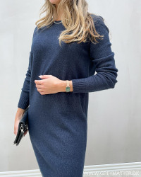 Navy blue knit dress
