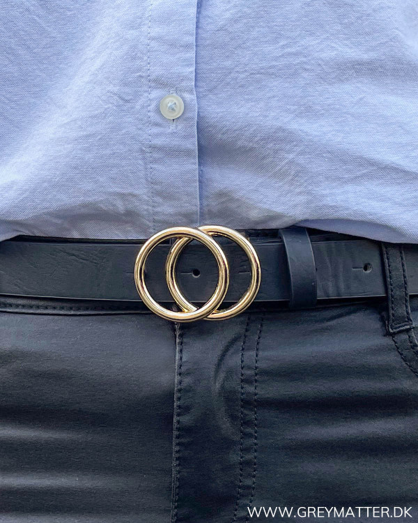 Onlrasmi Black Gold Faux Leather Belt