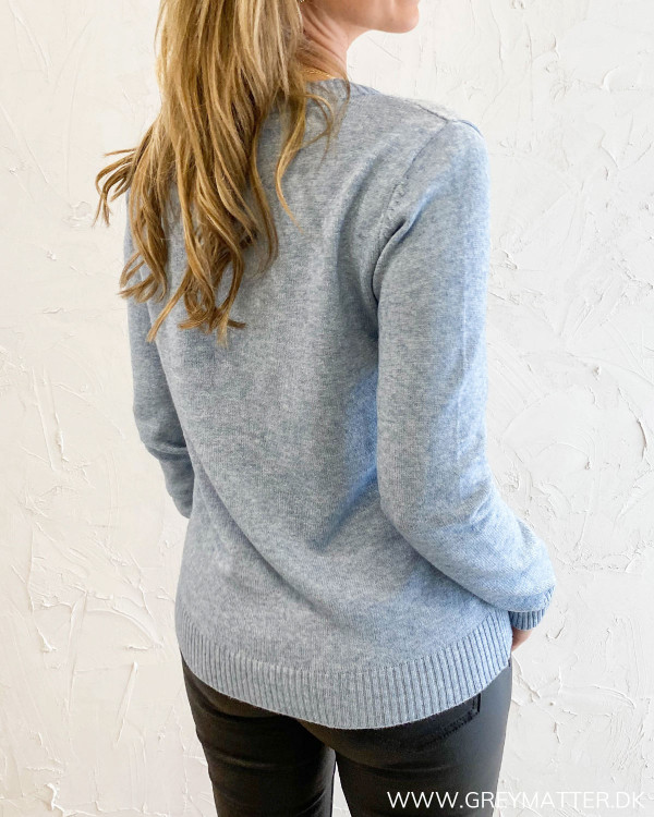 Viril Ashley Blue Melange O-Neck Knit