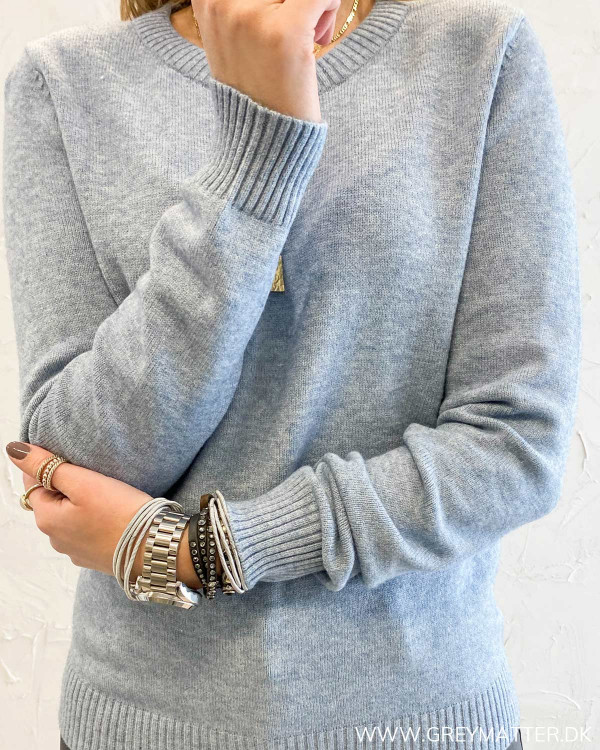 Viril Ashley Blue Melange O-Neck Knit