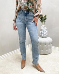Vistray Light Blue Denim Straight Jeans Raw