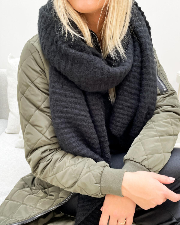 PIECES Strukturierter Langer Schal – Damen, Herbst/Winter, Modischer Strick-Schal