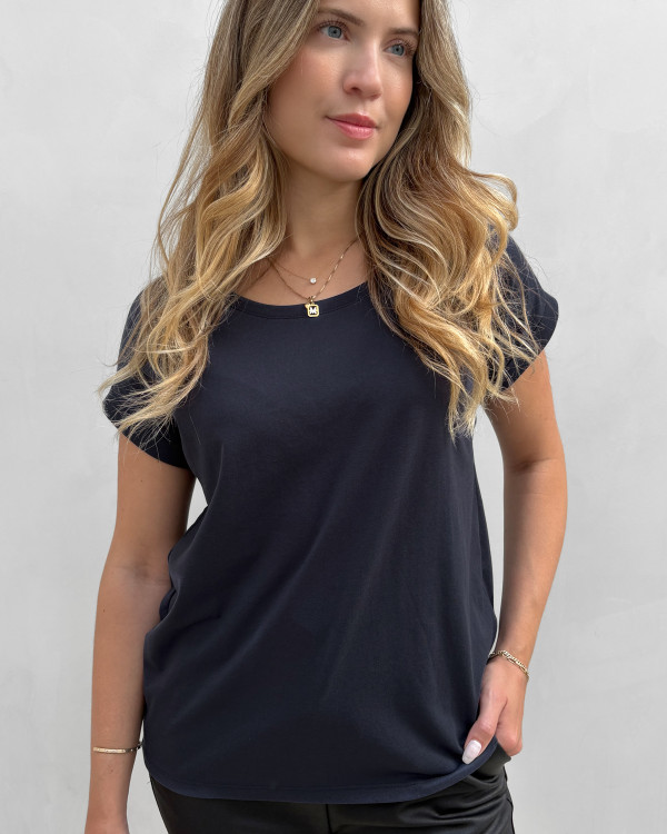 Navy blå t-shirt til damer fra Vila