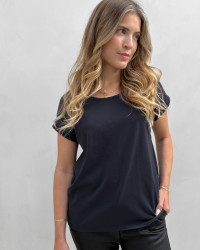 Navy blå t-shirt til damer fra Vila