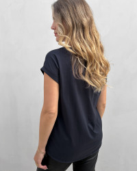 Navy blå t-shirt til damer fra Vila