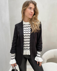 Sort blazer i klassisk design til damer