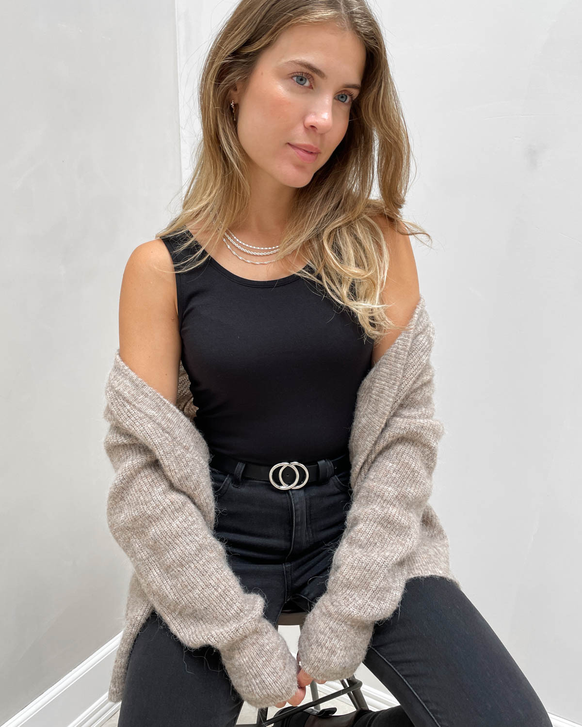 Pieces Pcsirene Black Tank Top - L - Sort