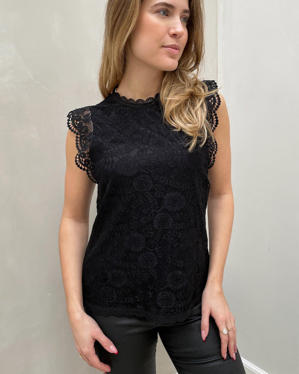 PIECES dam blus PCOLLINE - Black main image 1