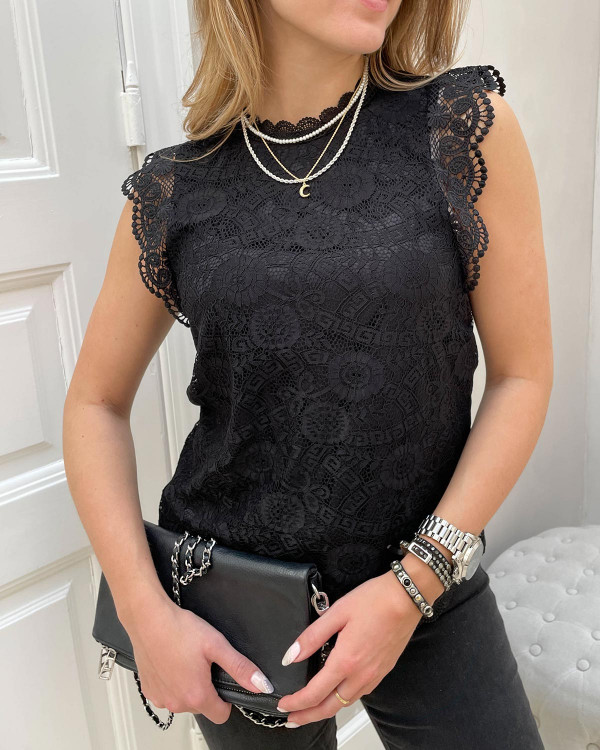 Pcolline Sl Lace Top Tawny Port