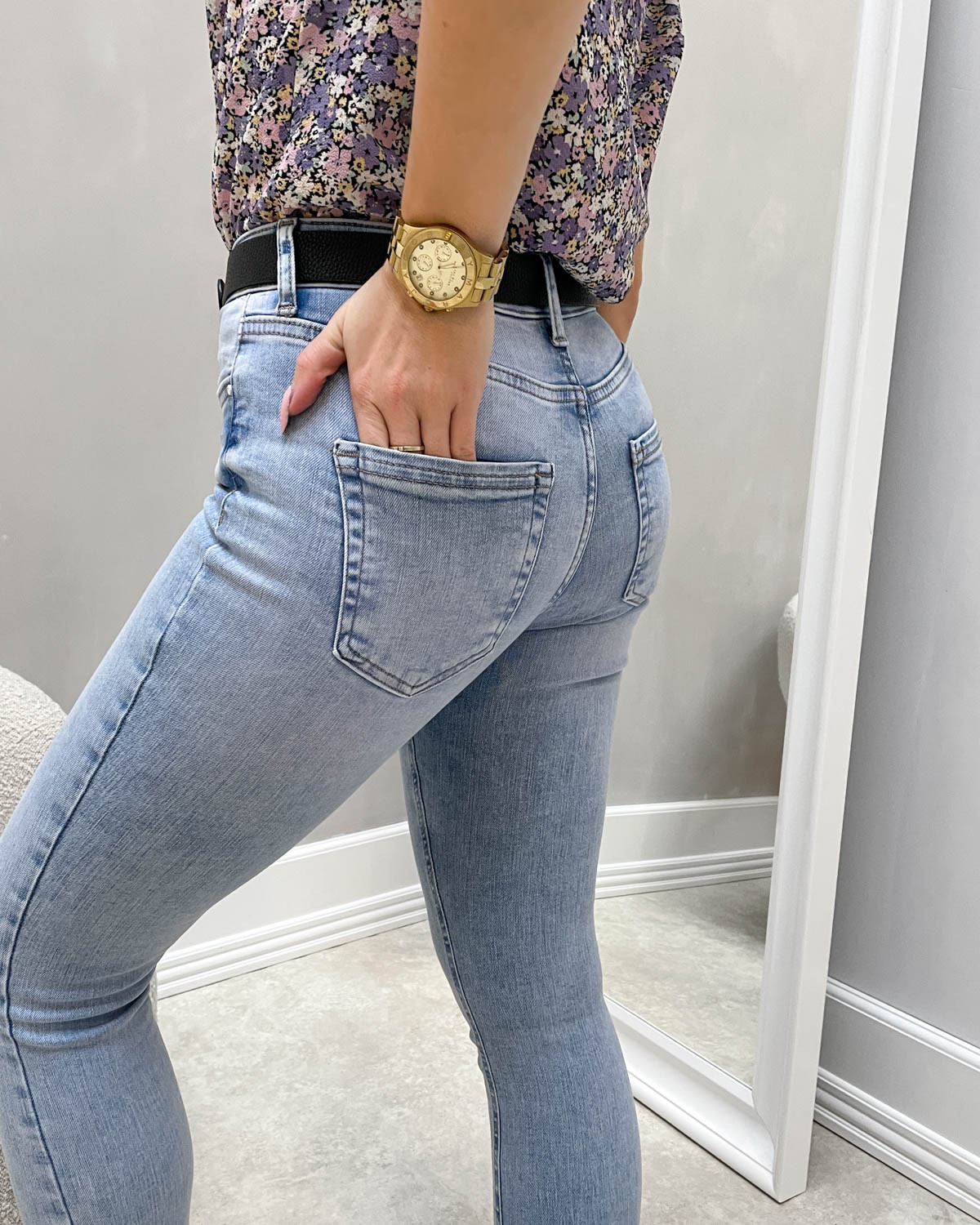 Jean Femme ONLY Onlblush Life - Coupe Skinny, Cheville Effilochée, 5 Poches - Modèle Mid Sk Ak Raw