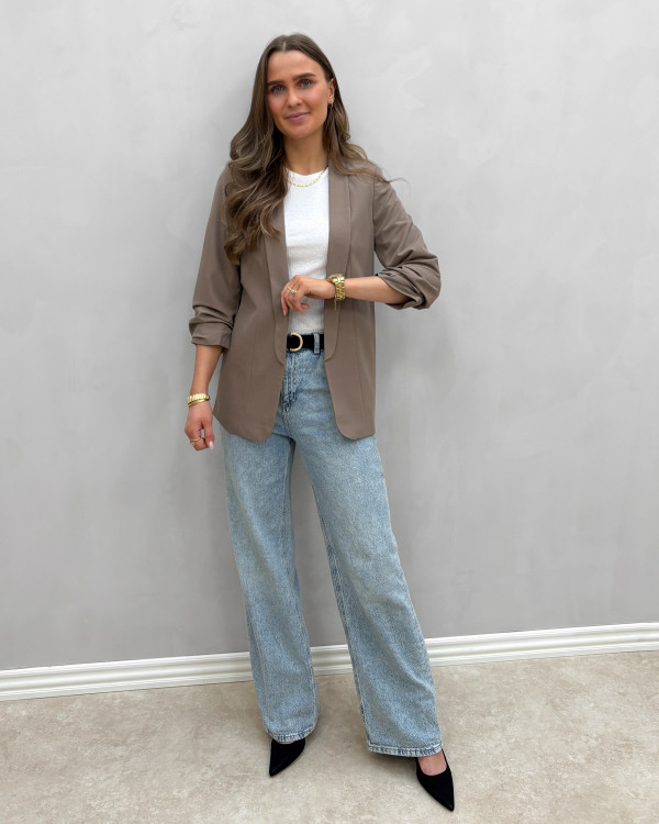 PIECES Pcbosella 3/4 Glitter Blazer Noos, fossiel, M