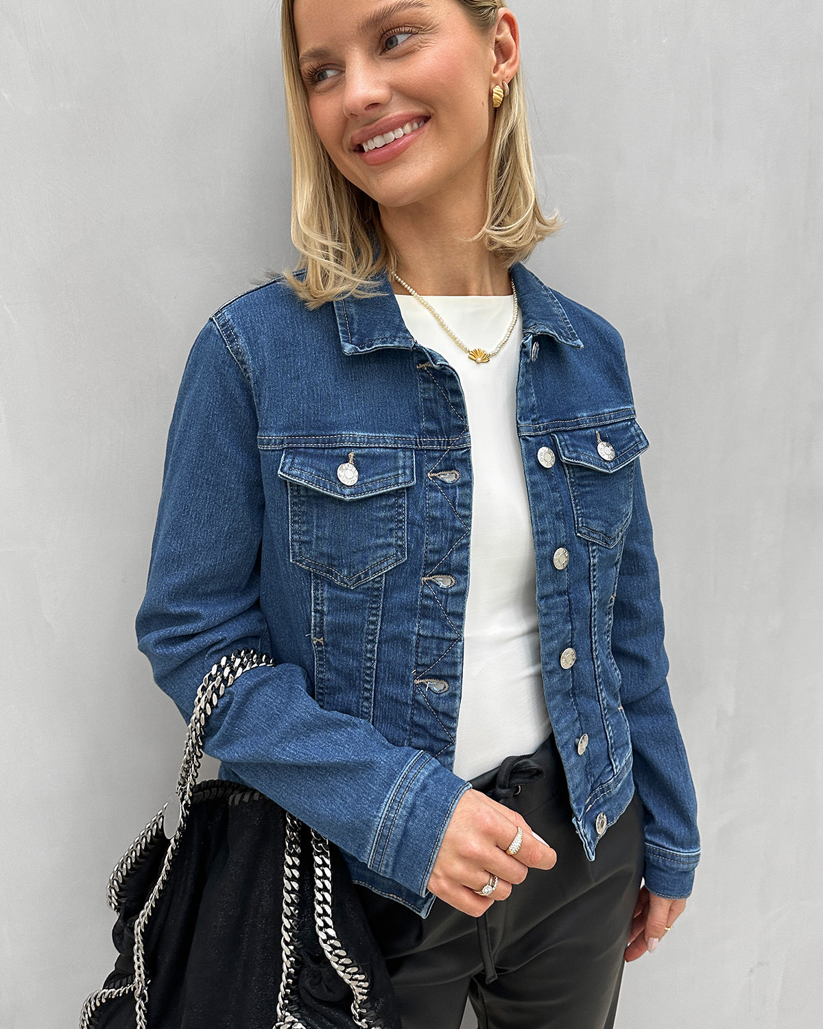 ONLY Onlwonder Medium Blue Denim Jacket - XS - Blå