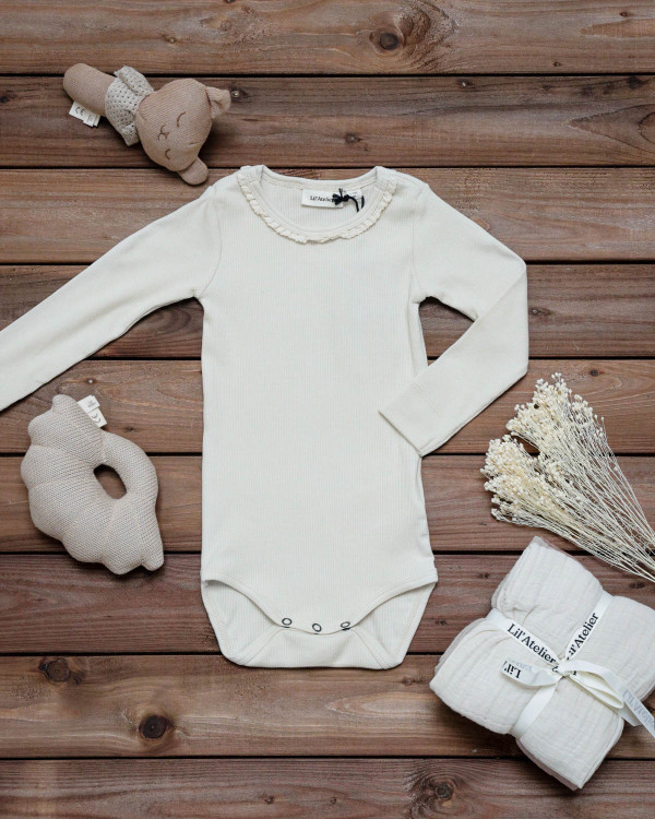 NAME IT Baby Jongens NbmLs Slim Body Lil Noos Body met lange mouwen, Coconut Milk., 86