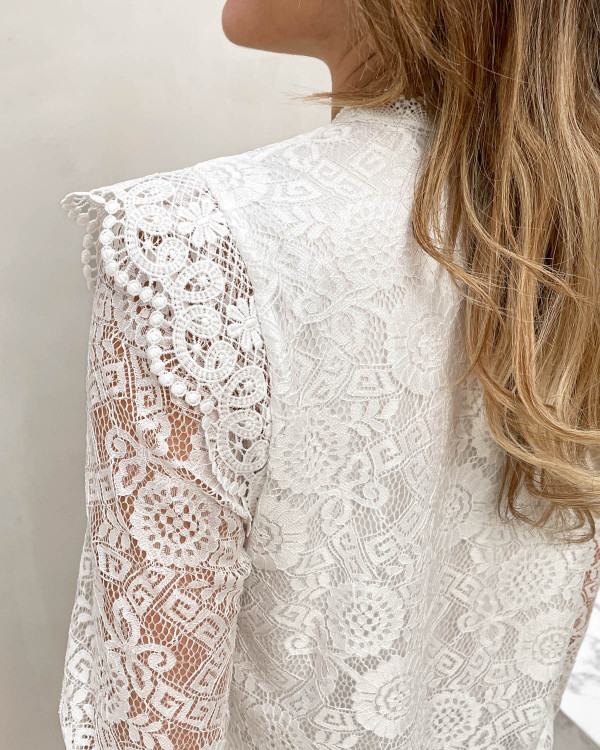 Pcolline Sl Lace Dress Cloud Dancer