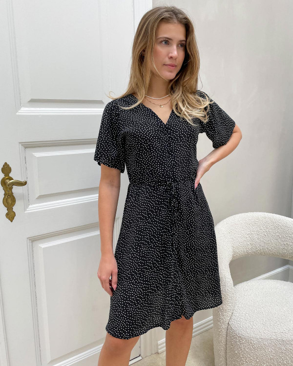 Abito Corto ONLY ONLEVIDA S/S - Vestito Leggero In Viscosa Con Scollo A V, Maniche Corte E Cintura In Vita, Stampa Allover
