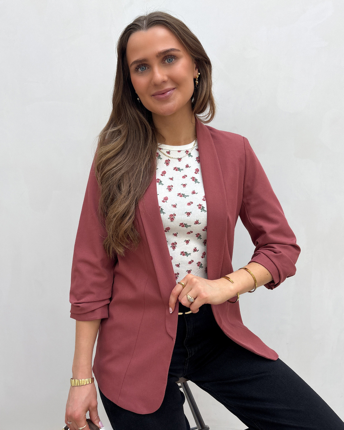 Pieces Pcbosella Apple Butter 3/4 Blazer - XL - Rød