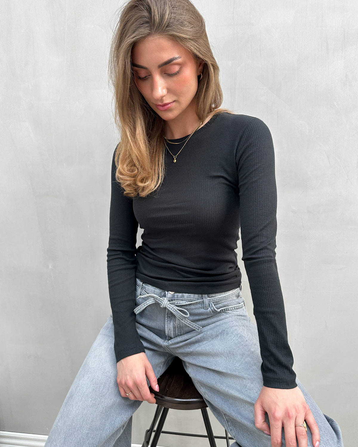 Pieces Pcruka Black Ls Top - XL - Sort