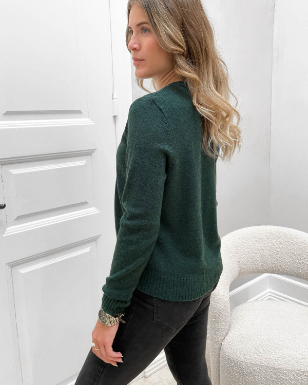Kort cardigan i smuk grøn farve