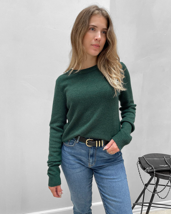 Viril Vila o-neck bluse i grøn til damer