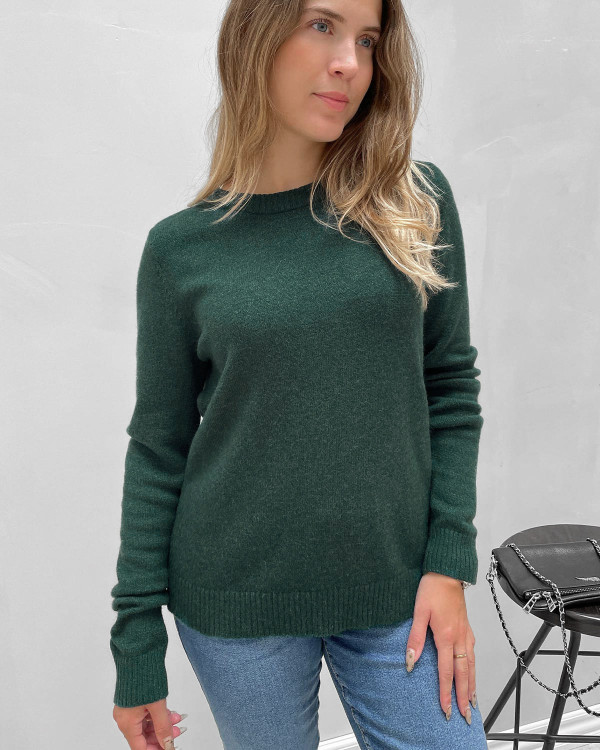 Viril Vila o-neck bluse i grøn til damer