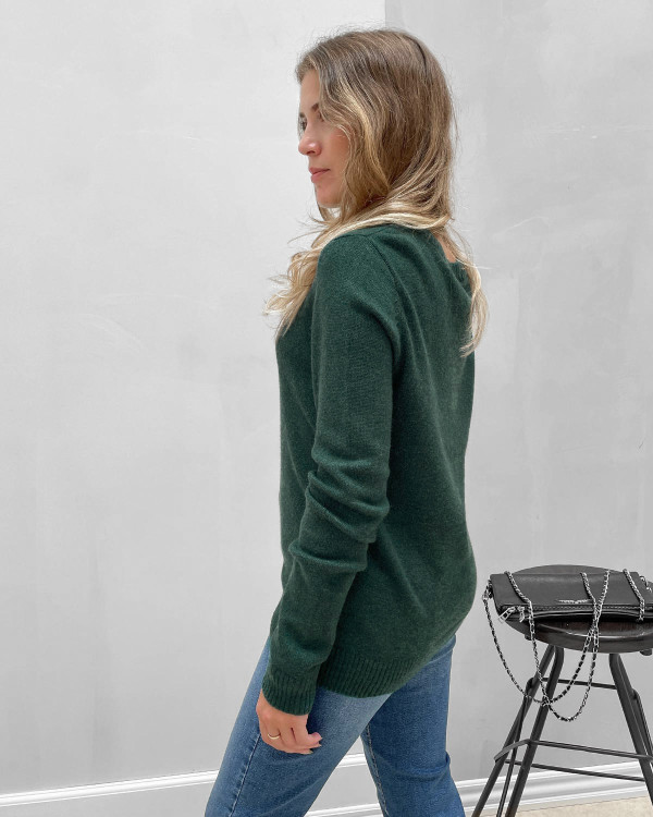 Viril Vila o-neck bluse i grøn til damer
