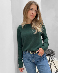 Viril Vila o-neck bluse i grøn til damer