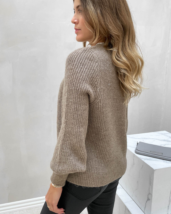 Cardigan til damer med store knapper