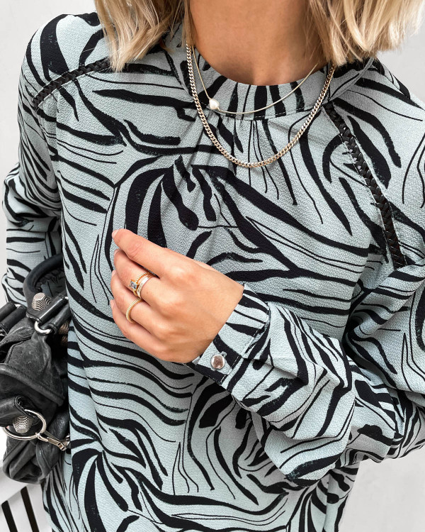 Bluse med print til damer