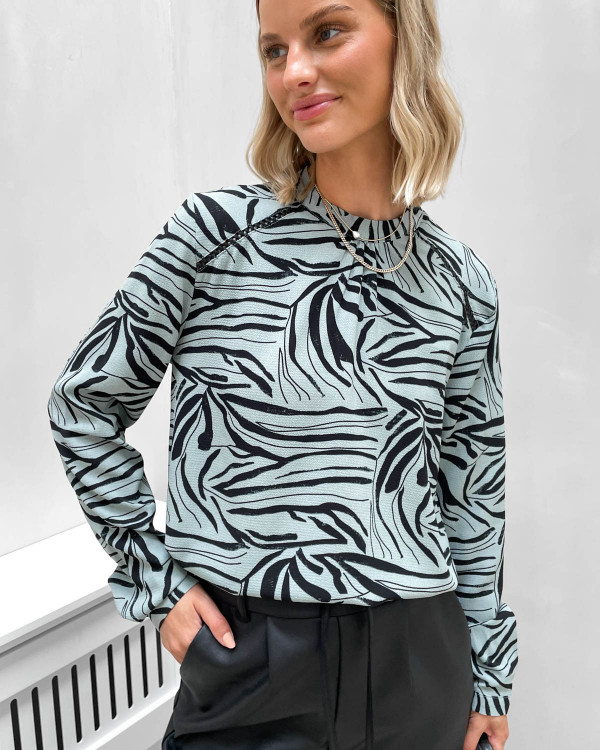 Bluse med print til damer