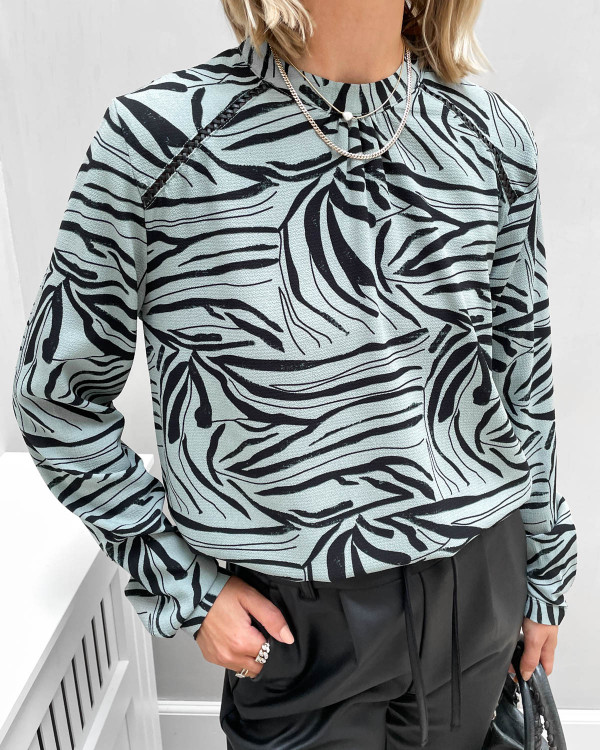 Bluse med print til damer