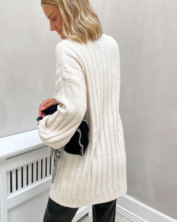 Hvid cardigan til damer