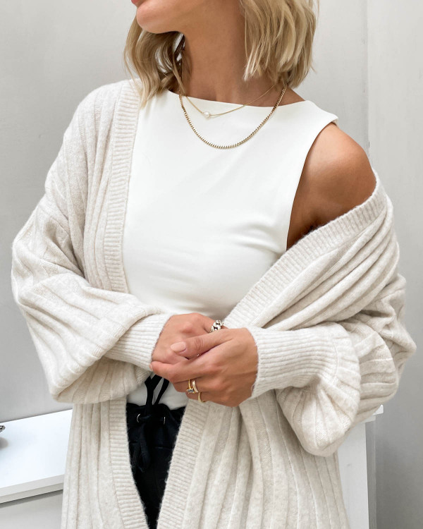 Hvid cardigan til damer