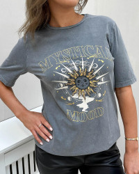 Cool t-shirt med solmotiv til damer