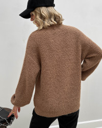 Brun strikket bluse til damer