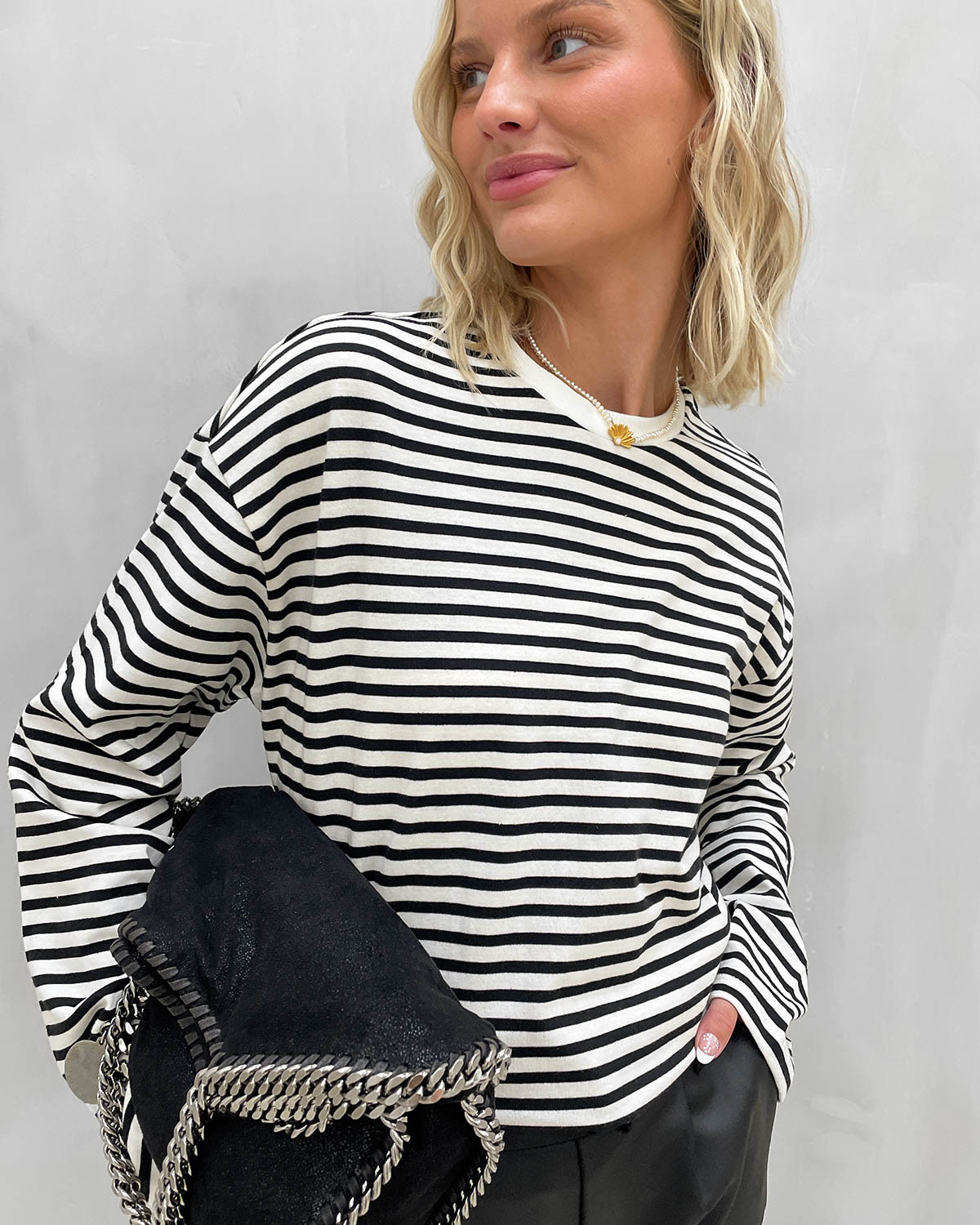 Pieces Pcsadie Cloud Dancer Black Ls Top - XL - Hvid