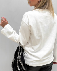 Hvid basis bluse med o-neck
