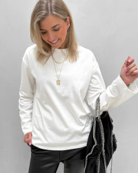 Hvid basis bluse med o-neck