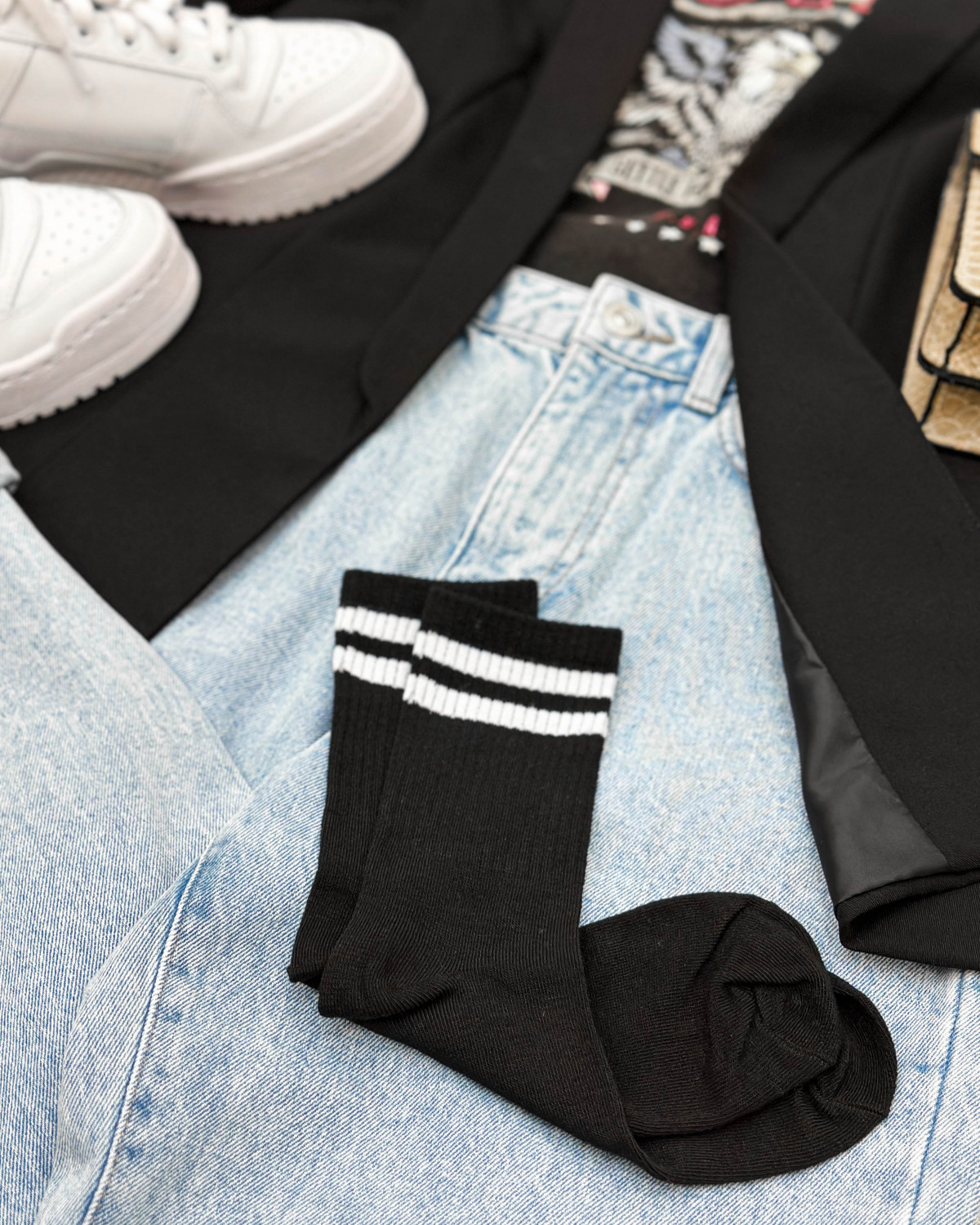 Pieces Pccally Black Bright White Socks - One Size - Multifarvet