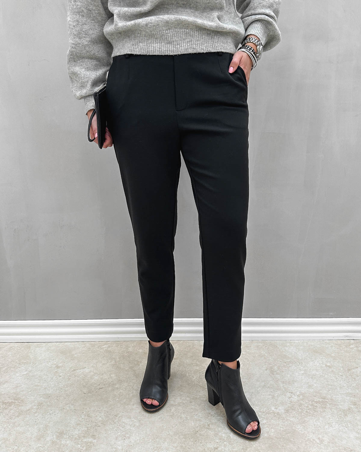 VILA Vivarone Black Hw Slim Pant - 34 - Sort