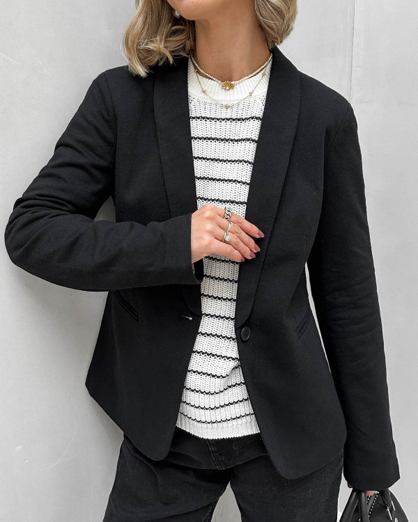 Jersey blazer i sort til damer