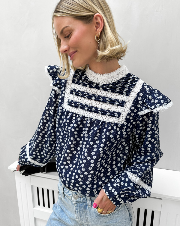 Sød bluse med print - Only dame modetøj