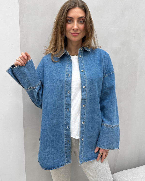 Oversize denim skjorte fra Vila