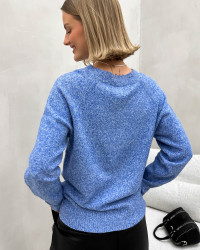 Blå strikbluse til damer - Vero Moda