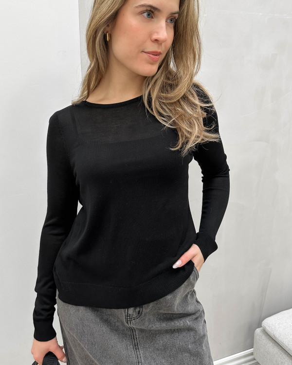 Klassisk sort bluse til damer