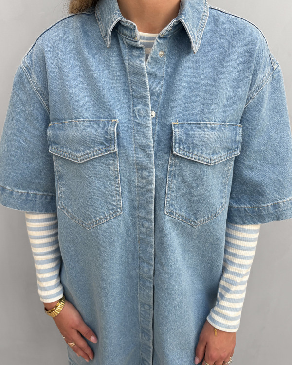 Denim kjole med frontlommer - Only denim dress