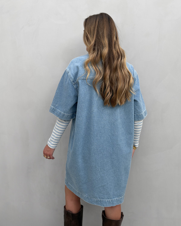 Denim kjole med frontlommer - Only denim dress