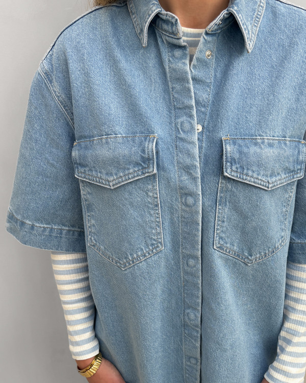 Denim kjole med frontlommer - Only denim dress