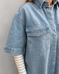 Denim kjole med frontlommer - Only denim dress