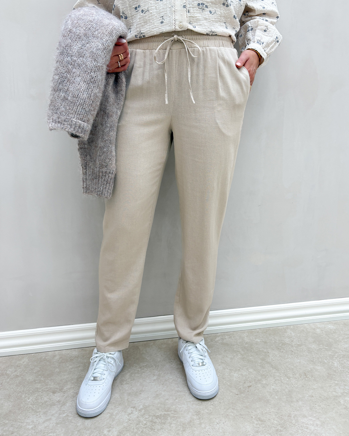 Vero Moda Vmjesmilo Silver Lining Ankle Pants - M - Beige